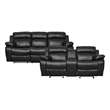 Pemberly Row 2-Piece Manual Reclining Sofa Set with Cup Holders in Black