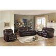 Pemberly Row Double Glider Reclining Love Seat with Console in Dark Brown