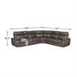 Pemberly Row 6-Piece Power Reclining Sectional with USB & Console in Brown