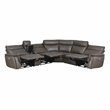 Pemberly Row 6-Piece Power Reclining Sectional with USB & Console in Brown