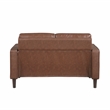 Pemberly Row Faux Leather Loveseat with Square Arms 300 lbs in Chocolate