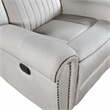 Pemberly Row Microfiber Reclining Chair with Nailhead Trim 300 lbs in Mist