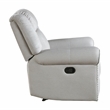 Pemberly Row Microfiber Reclining Chair with Nailhead Trim 300 lbs in Mist