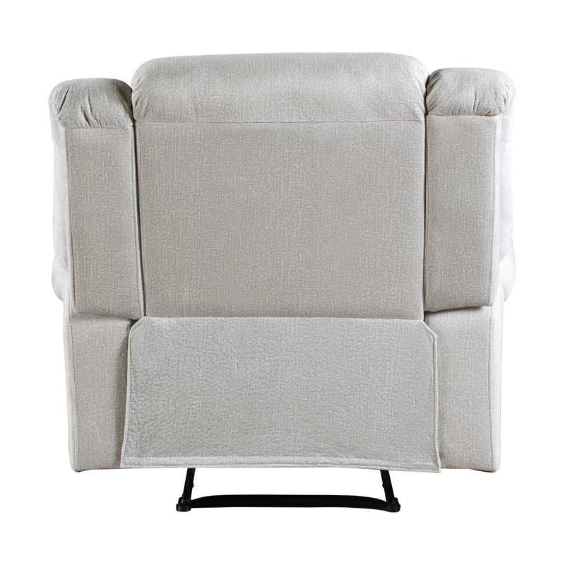 Pemberly Row Microfiber Reclining Chair with Nailhead Trim 300 lbs in Mist