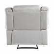 Pemberly Row Microfiber Reclining Chair with Nailhead Trim 300 lbs in Mist