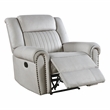 Pemberly Row Microfiber Reclining Chair with Nailhead Trim 300 lbs in Mist
