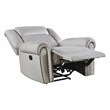 Pemberly Row Microfiber Reclining Chair with Nailhead Trim 300 lbs in Mist