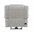Pemberly Row Microfiber Power Reclining Chair with Nailhead Trim 300 lbs in Mist