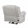 Pemberly Row Microfiber Power Reclining Chair with Nailhead Trim 300 lbs in Mist