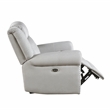 Pemberly Row Microfiber Power Reclining Chair with Nailhead Trim 300 lbs in Mist
