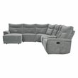 Pemberly Row 6-Piece Fabric Sectional with Recliner Chaise & Console - Dark Gray