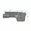 Pemberly Row 6-Piece Fabric Sectional with Recliner Chaise & Console - Dark Gray