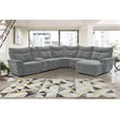 Pemberly Row 6-Piece Power Sectional with 2 Recliners USB & Console in Dark Gray