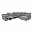 Pemberly Row 6-Piece Power Sectional with 2 Recliners USB & Console in Dark Gray