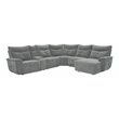 Pemberly Row 6-Piece Power Sectional with 2 Recliners USB & Console in Dark Gray