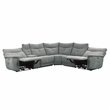 Pemberly Row 6-Piece Power Sectional with 3 Recliners USB & Console in Dark Gray