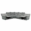 Pemberly Row 6-Piece Power Sectional with 3 Recliners USB & Console in Dark Gray