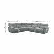 Pemberly Row 6-Piece Power Sectional with 3 Recliners USB & Console in Dark Gray