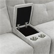 Pemberly Row 6-Piece Fabric Sectional with Recliner Chaise & Console - Mist Gray