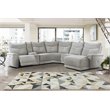 Pemberly Row 6-Piece Sectional with 2 Recliners Chaise & Console in Mist Gray