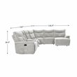 Pemberly Row 6-Piece Sectional with 2 Recliners Chaise & Console in Mist Gray