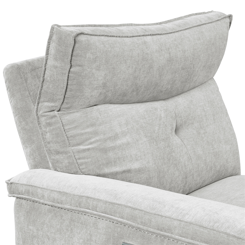 Pemberly Row 6-Piece Sectional with 2 Recliners Chaise & Console in Mist Gray