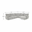 Pemberly Row 6-Piece Power Sectional with 2 Recliners USB Console in Mist Gray