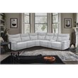 Pemberly Row 6-Piece Power Sectional with 3 Recliners USB Console in Mist Gray