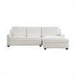 Pemberly Row 2-Piece Textured Fabric Sectional with Right Chaise in Ivory