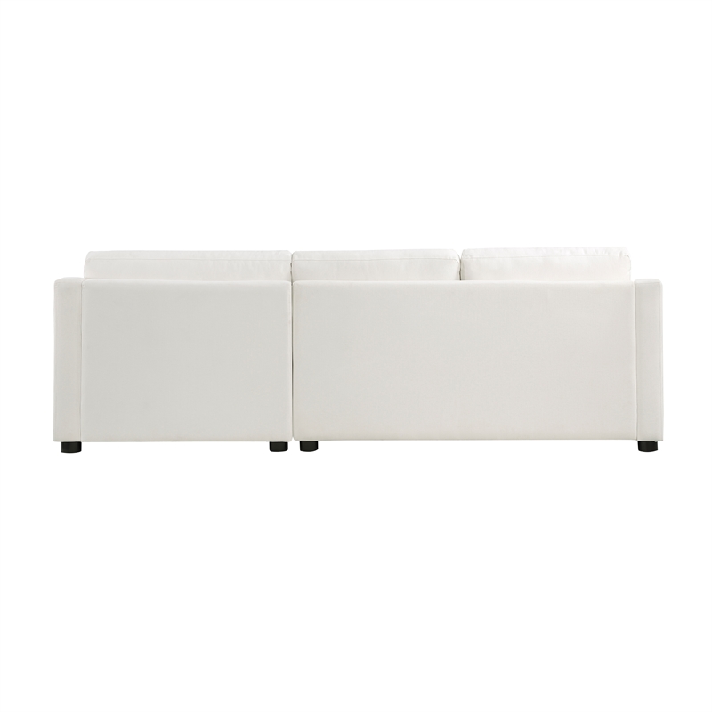 Pemberly Row 2-Piece Textured Fabric Sectional with Right Chaise in Ivory