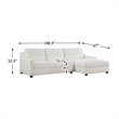 Pemberly Row 2-Piece Textured Fabric Sectional with Right Chaise in Ivory