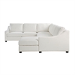Pemberly Row 4-Piece Textured Fabric Sectional with Right Chaise in Ivory