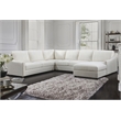 Pemberly Row 4-Piece Textured Fabric Sectional with Right Chaise in Ivory