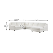 Pemberly Row 4-Piece Textured Fabric Sectional with Right Chaise in Ivory