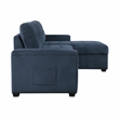 Pemberly Row Textured Reversible Sectional with Pull-Out Bed and Storage in Blue