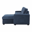 Pemberly Row Textured Reversible Sectional with Pull-Out Bed and Storage in Blue