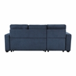 Pemberly Row Textured Reversible Sectional with Pull-Out Bed and Storage in Blue
