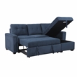 Pemberly Row Textured Reversible Sectional with Pull-Out Bed and Storage in Blue