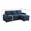 Pemberly Row Textured Reversible Sectional with Pull-Out Bed and Storage in Blue