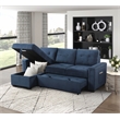 Pemberly Row Textured Reversible Sectional with Pull-Out Bed and Storage in Blue