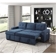 Pemberly Row Textured Reversible Sectional with Pull-Out Bed and Storage in Blue