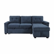 Pemberly Row Textured Reversible Sectional with Pull-Out Bed and Storage in Blue