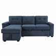 Pemberly Row Textured Reversible Sectional with Pull-Out Bed and Storage in Blue