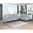 Pemberly Row Chenille 2-Piece Sectional with Right Chaise 300 lbs in Blue-Gray