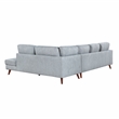 Pemberly Row Chenille 2-Piece Sectional with Right Chaise 300 lbs in Blue-Gray