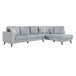Pemberly Row Chenille 2-Piece Sectional with Right Chaise 300 lbs in Blue-Gray