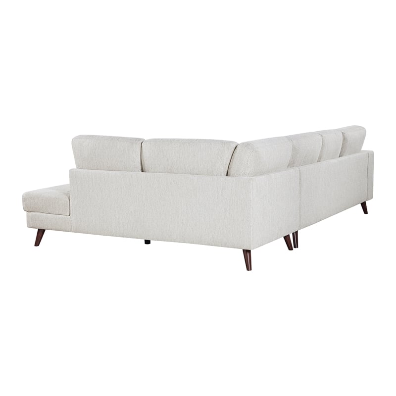 Pemberly Row Chenille 2-Piece Sectional with Right Chaise 300 lbs - Silver Cloud