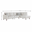 Pemberly Row Chenille 2-Piece Sectional with Right Chaise 300 lbs - Silver Cloud