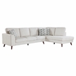Pemberly Row Chenille 2-Piece Sectional with Right Chaise 300 lbs - Silver Cloud