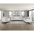 Pemberly Row Mid-Century Loveseat with 2 Pillows 300 lbs in Silver Cloud